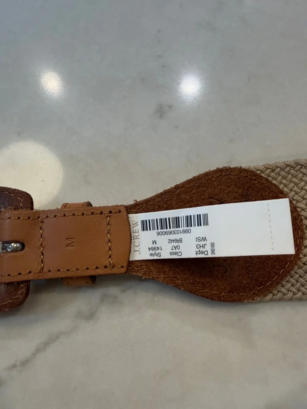 J. Crew Belt Womens Classic Preppy Leather Canvas Retro Basic Simple Everyday - Picture 4 of 5